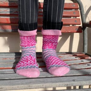 Socken pink-rosa-grau
