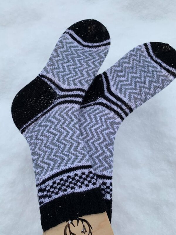 Socken schwarz-weiss-grau
