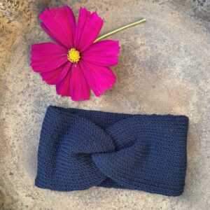 Stirnband mit Twist dunkelblau
