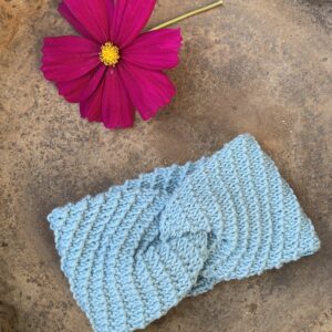 Stirnband mit Twist eisblau