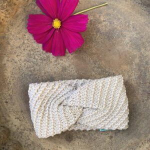 Stirnband mit Twist hellbeige