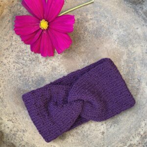 Stirnband mit Twist dunkles violet