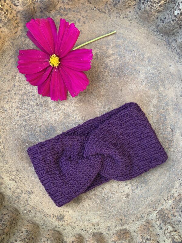 Stirnband mit Twist dunkles violet