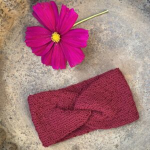 Stirnband mit Twist bordeaux