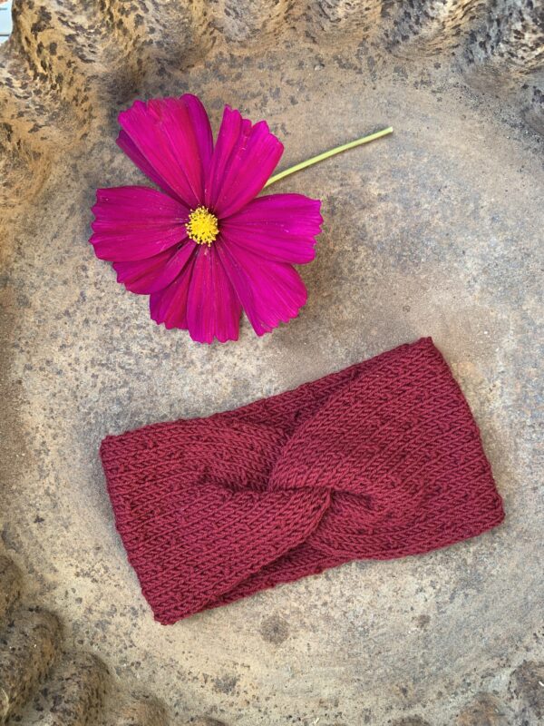 Stirnband mit Twist bordeaux