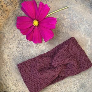 Stirnband mit Twist dunkles bordeaux
