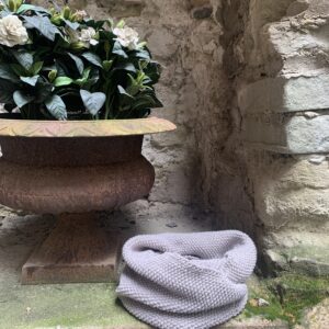 Gestrickter Loop Merino beige meliert
