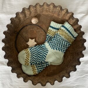 Socken mint-petrol-senf