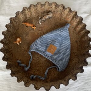 Zwergenmütze hellblau mit Label