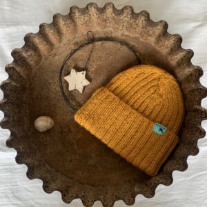 Beanie gestrickt senf