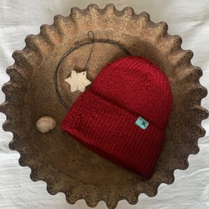 Beanie gestrickt rot