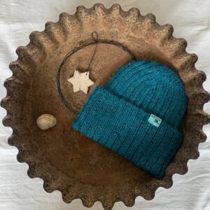 Beanie gestrickt petrol