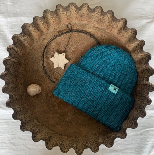 Beanie gestrickt petrol