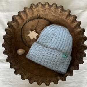 Beanie gestrickt hellblau