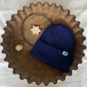 Beanie gestrickt dunkelblau