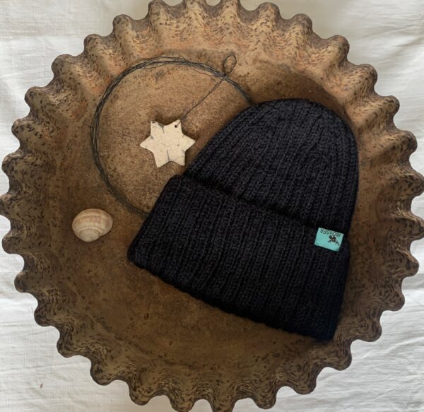 Beanie gestrickt schwarz