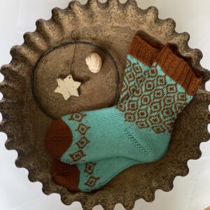 Socken mint-camel